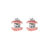 Korean sweet apple cat stud earrings for women, delicate and cute, with a sweet and cool style. Fashionable and versatile silver needle earrings Item Picture